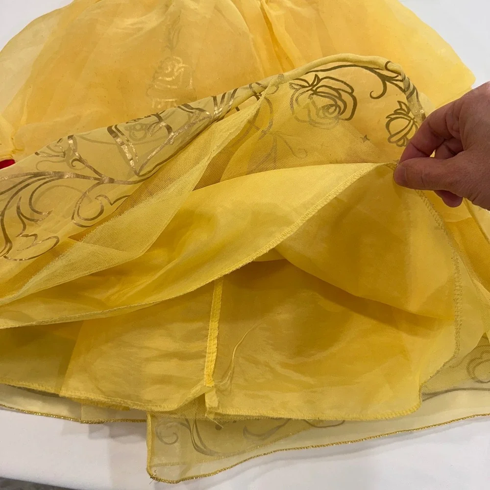 Disney Belle Beauty and the Beast Costume Kids Size 3 Yellow Sequin | Princess - Picture 6 of 10